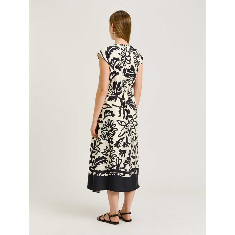 Veronika Maine Ebony Filigree Border Midi Dress image number 1